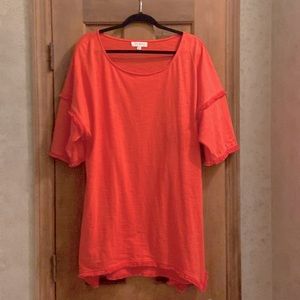 Orange, fringe, never worn swim cover-up